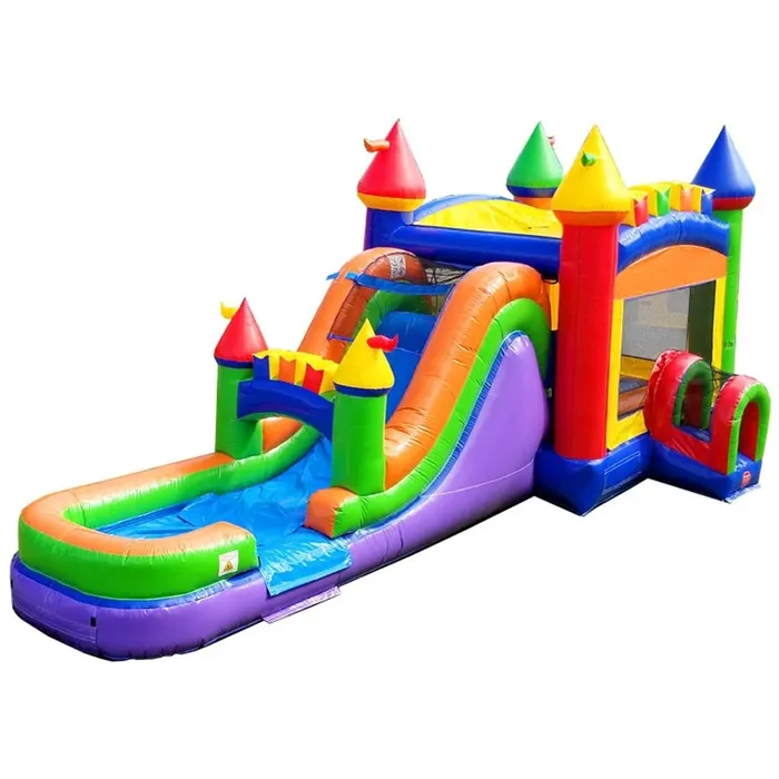Mega Rainbow Water Slide Bounce House Combo — photo 1 of 4